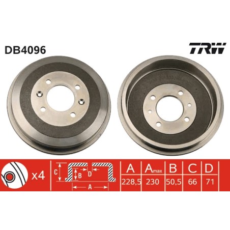 1 Tambour de Frein Avant Pour Peugeot 305 II 306 405 I 406 Partner Citroën
