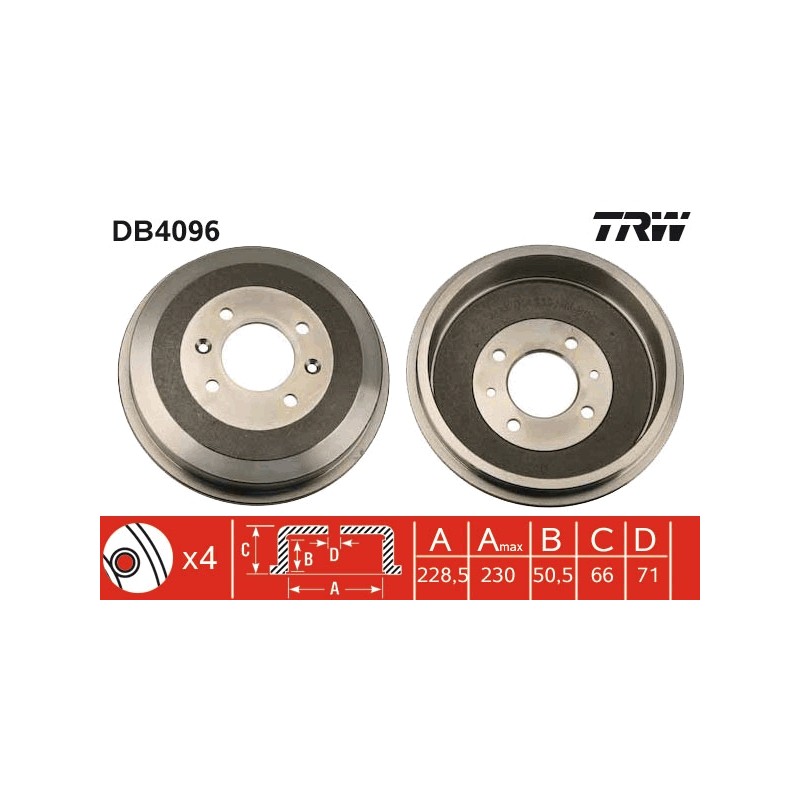 1 Tambour de Frein Avant Pour Peugeot 305 II 306 405 I 406 Partner Citroën
