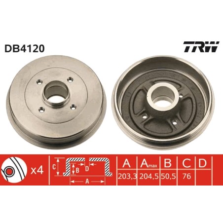 1 Tambour de Frein Avant Pour Renault Express Rapid 7700771653 7700783031