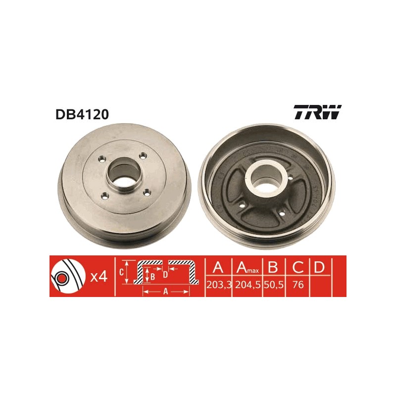 1 Tambour de Frein Avant Pour Renault Express Rapid 7700771653 7700783031
