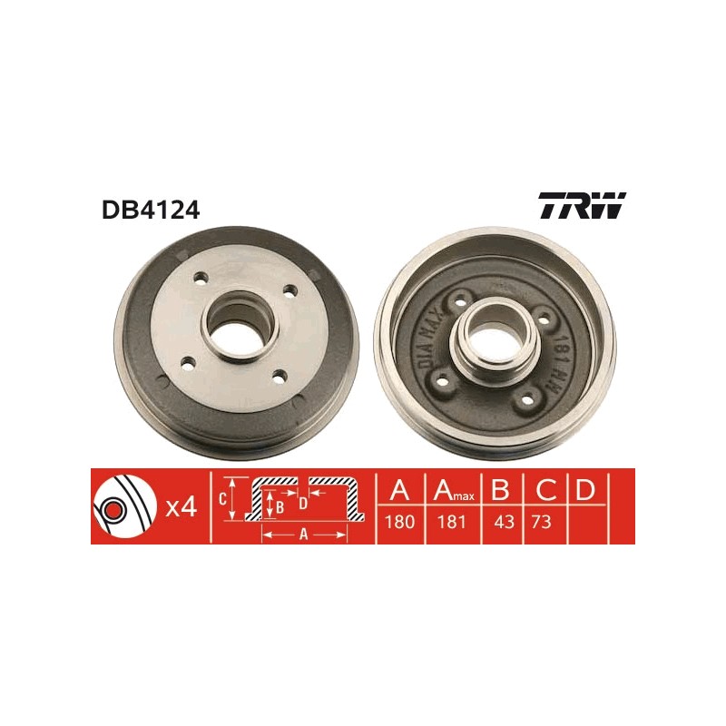 1 Tambour de Frein Avant Pour Peugeot 205 - I II Citroën Visa
