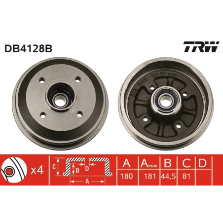 1 Tambour de Frein Avant Pour Peugeot 306 309 II Citroën AX Xsara ZX