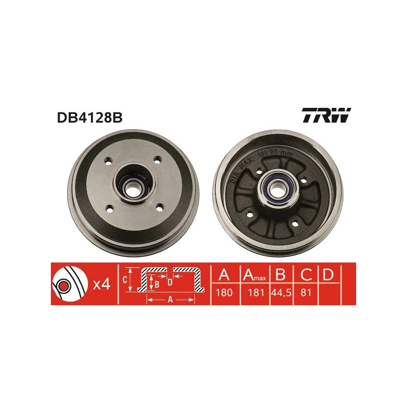 1 Tambour de Frein Avant Pour Peugeot 306 309 II Citroën AX Xsara ZX