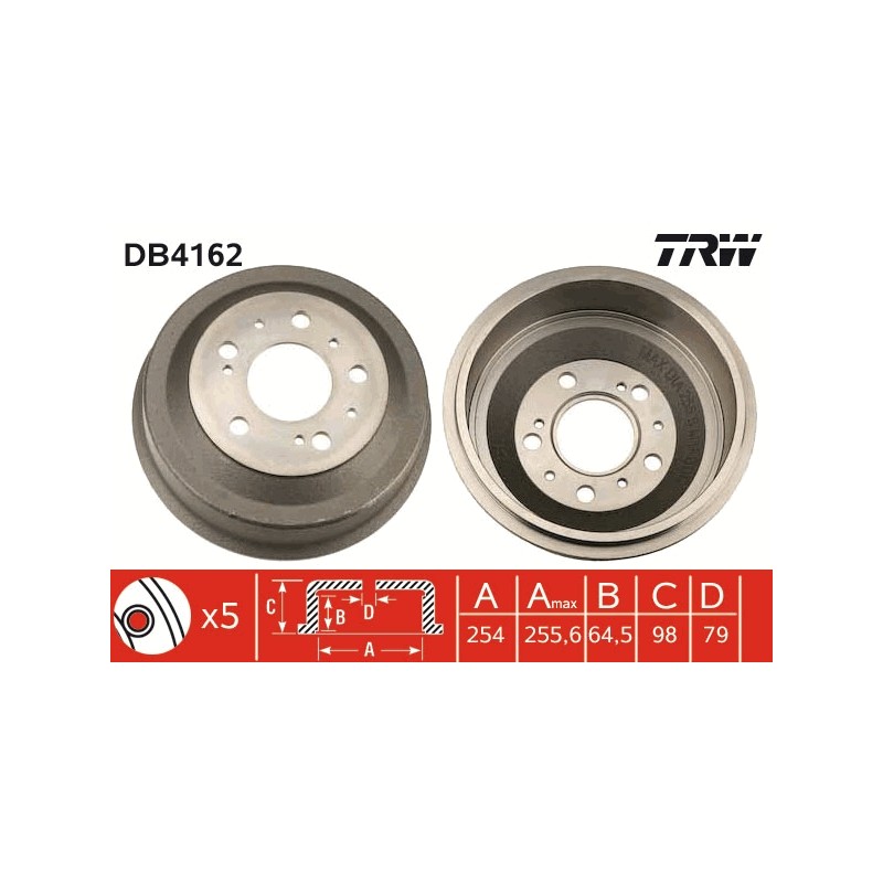 1 Tambour de Frein Arrière Pour Peugeot Boxer Fiat Citroën 424738 1306211080