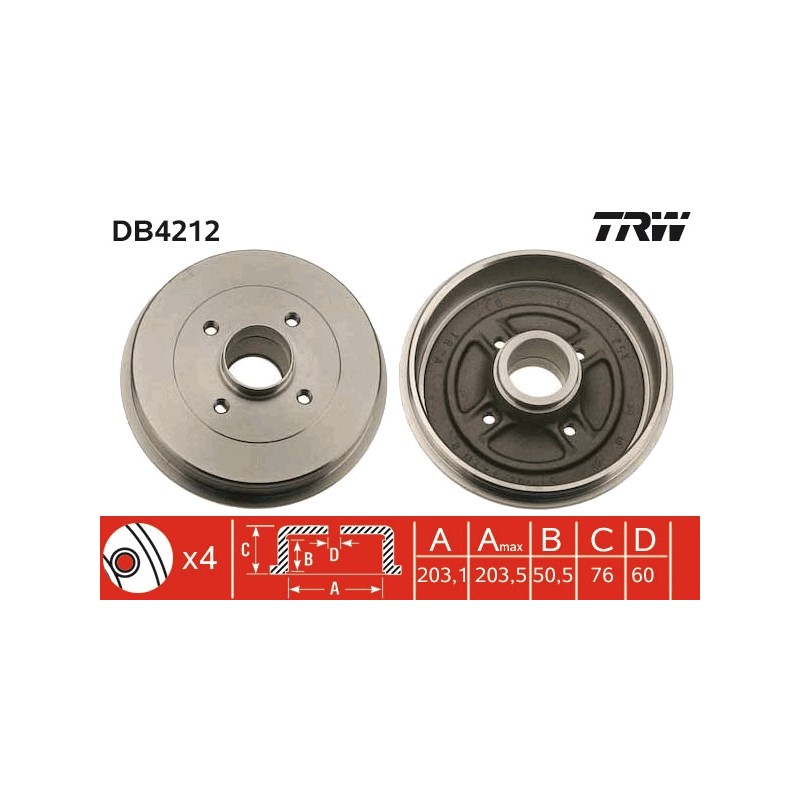 1 Tambour de Frein Avant Pour Renault Kangoo Nissan Kubistar 8200741073