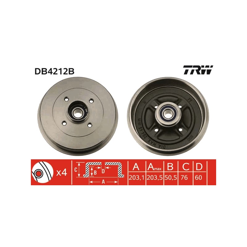 1 Tambour de Frein Avant Pour Renault Kangoo Nissan Kubistar 7700304984