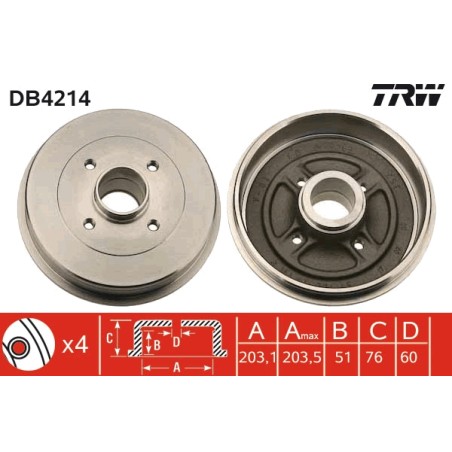 1 Tambour de Frein Avant Pour Renault Twingo Dacia Logan Express MCV Sandero