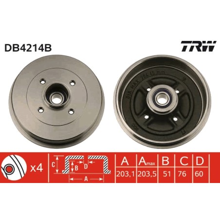 1 Tambour de Frein Avant Pour Renault 19 II Twingo Dacia Logan Express MCV