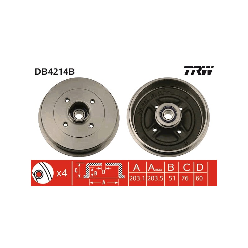 1 Tambour de Frein Avant Pour Renault 19 II Twingo Dacia Logan Express MCV