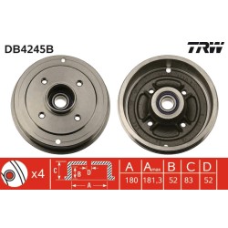 1 Tambour de Frein Avant Pour Renault 19 I II Clio Logan Super 5 Thalia Twingo