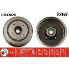 1 Tambour de Frein Avant Pour Opel Corsa C Tigra Vauxhall Corsa (C) Corsavan -