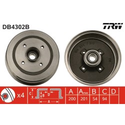 1 Tambour de Frein Avant Pour Opel Corsa C Tigra Vauxhall Corsa (C) Corsavan -