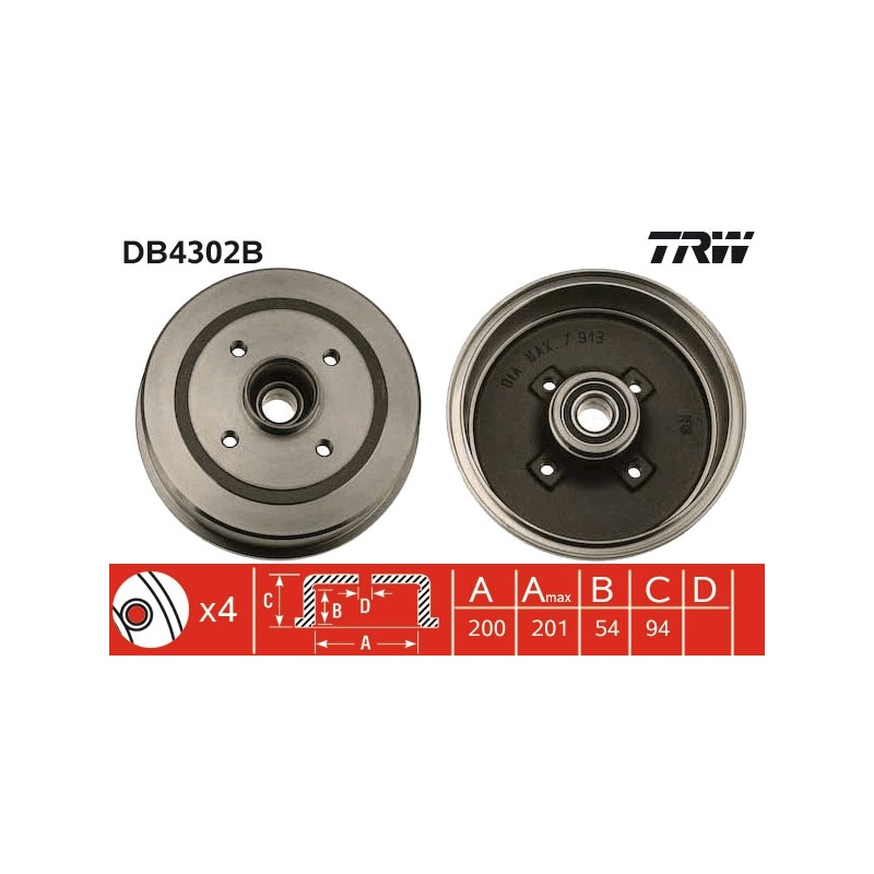 1 Tambour de Frein Avant Pour Opel Corsa C Tigra Vauxhall Corsa (C) Corsavan -