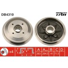 1 Tambour de Frein Avant Pour Peugeot 1007 Citroën C2 C3 I II