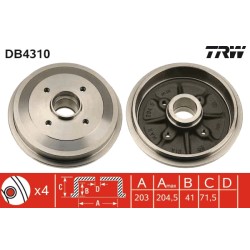1 Tambour de Frein Avant Pour Peugeot 1007 Citroën C2 C3 I II