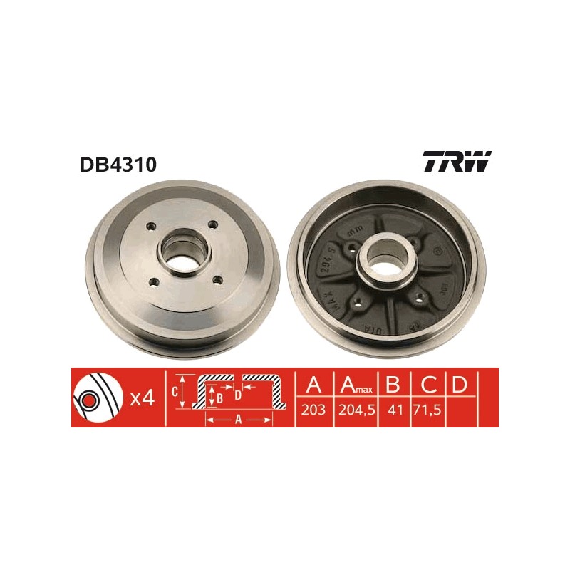 1 Tambour de Frein Avant Pour Peugeot 1007 Citroën C2 C3 I II