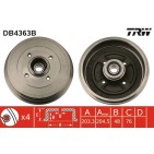 1 Tambour de Frein Avant Pour Renault Clio III Modus 8200276843