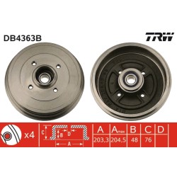 1 Tambour de Frein Avant Pour Renault Clio III Modus 8200276843