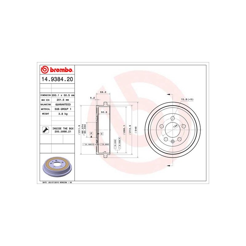1 Tambour de Frein Pour VW Audi Seat Skoda 6Q0609617 6R0609617C 6QE609617