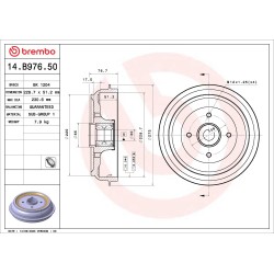 1 Tambour de Frein Pour Peugeot 207 208 301 Citroën C-Elysee C3 II DS 424750