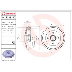 1 Tambour de Frein Pour Peugeot 206 206+ 1007 Citroën C2 C3 I