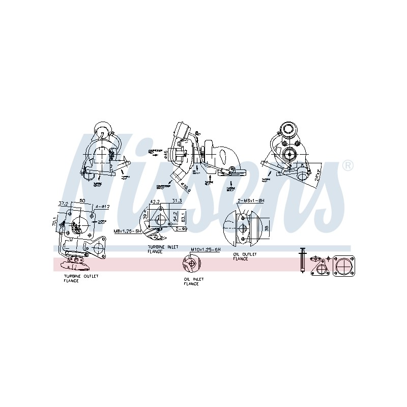 Turbo Pour Ford Transit 1372393 1449556 1567327 2004528 6C1Q6K682CC 6C1Q6K682CD