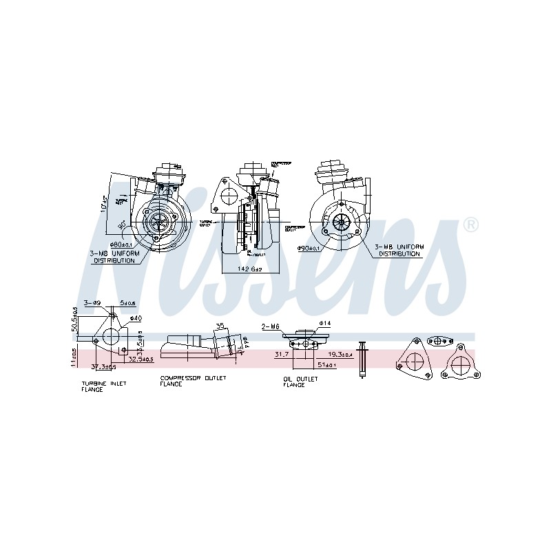 Turbo Pour Nissan Patrol GR V Wagon Terrano II Van 144112X900 144112X90A