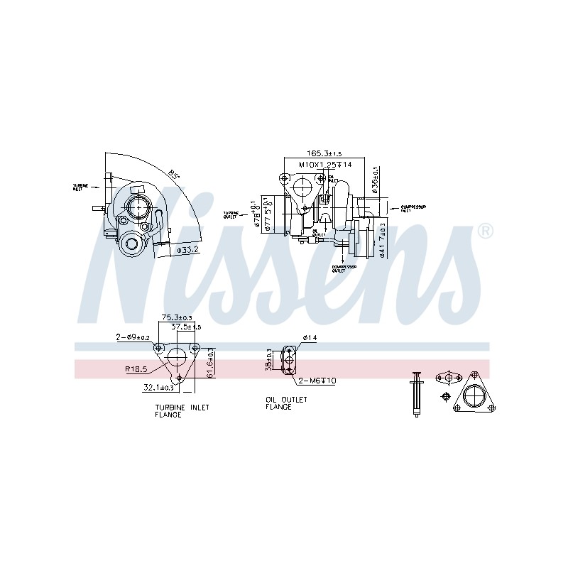 Turbo Pour Peugeot Fiat Citroën 0375K7 71789727 1651753280 71789729 9659765280