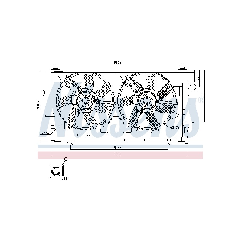 Ventilateur De Refroidissement Du Moteur Pour Peugeot Partner Citroën Berlingo