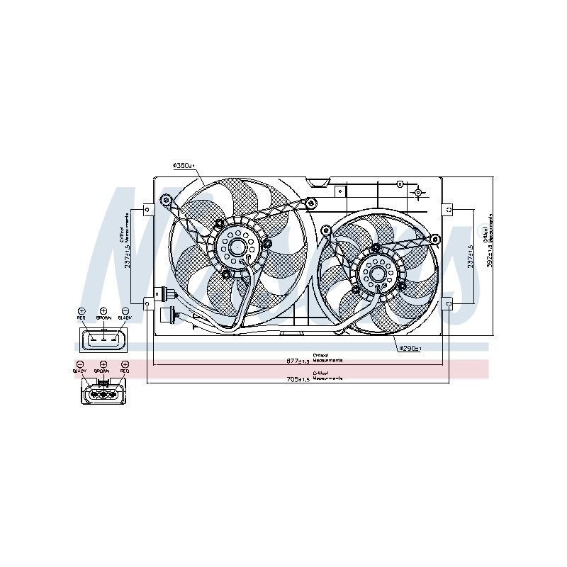 Ventilateur De Refroidissement Du Moteur Pour VW Bora Audi Seat Skoda 6Q0959455L