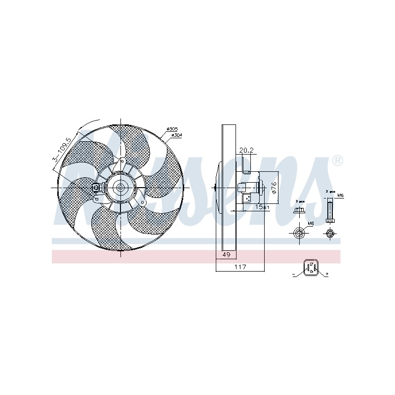 Ventilateur De Refroidissement Du Moteur Pour Peugeot Partner Citroën Berlingo