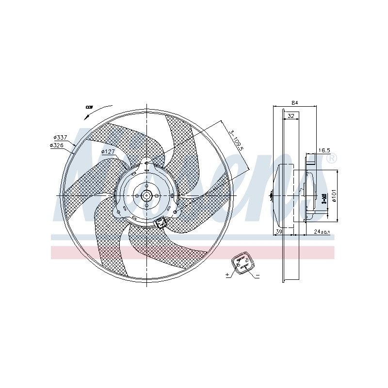 Ventilateur De Refroidissement Du Moteur Pour Peugeot 306 406 Partner Citroën