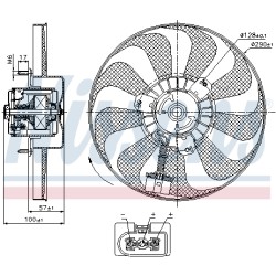Ventilateur De Refroidissement Du Moteur Pour VW Bora Audi Seat Skoda 1C0959455C