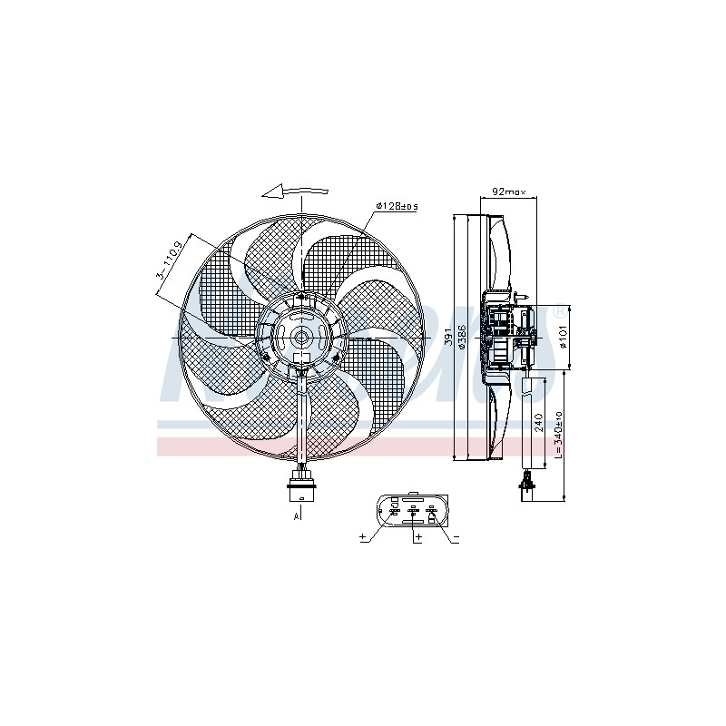 Ventilateur De Refroidissement Du Moteur Pour VW Seat Cordoba Skoda 6Q0121206F