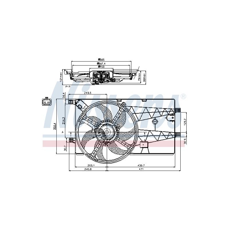 Ventilateur De Refroidissement Du Moteur Pour Peugeot Fiat Citroën 1253Q9