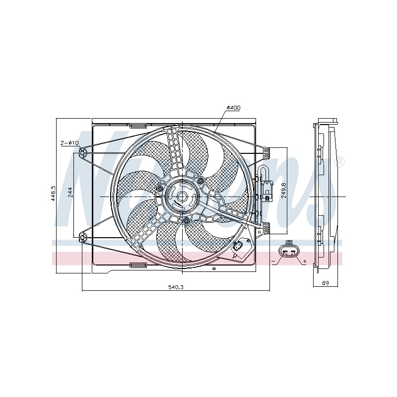 Ventilateur De Refroidissement Du Moteur Pour Fiat 500 C 500/595/695 Ford KA