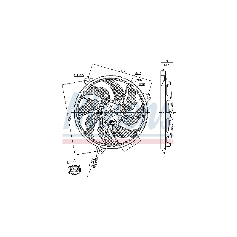 Ventilateur De Refroidissement Du Moteur Pour Peugeot 206 1253C5 125487