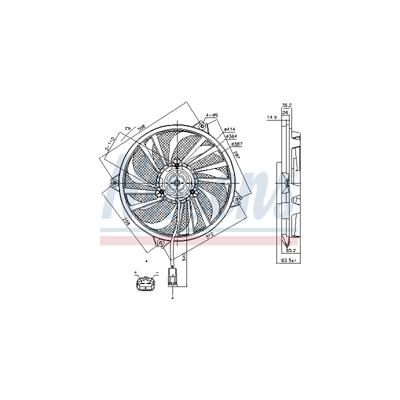 Ventilateur De Refroidissement Du Moteur Pour Peugeot Partner Citroën Berlingo