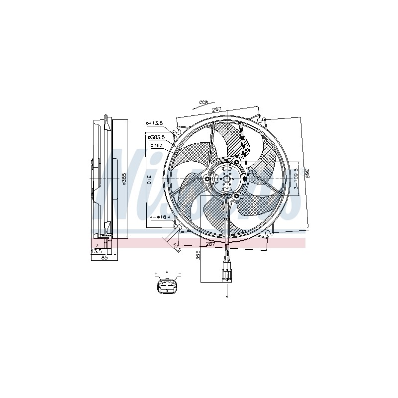 Ventilateur De Refroidissement Du Moteur Pour Peugeot Citroën C4 - II DS 1253A9