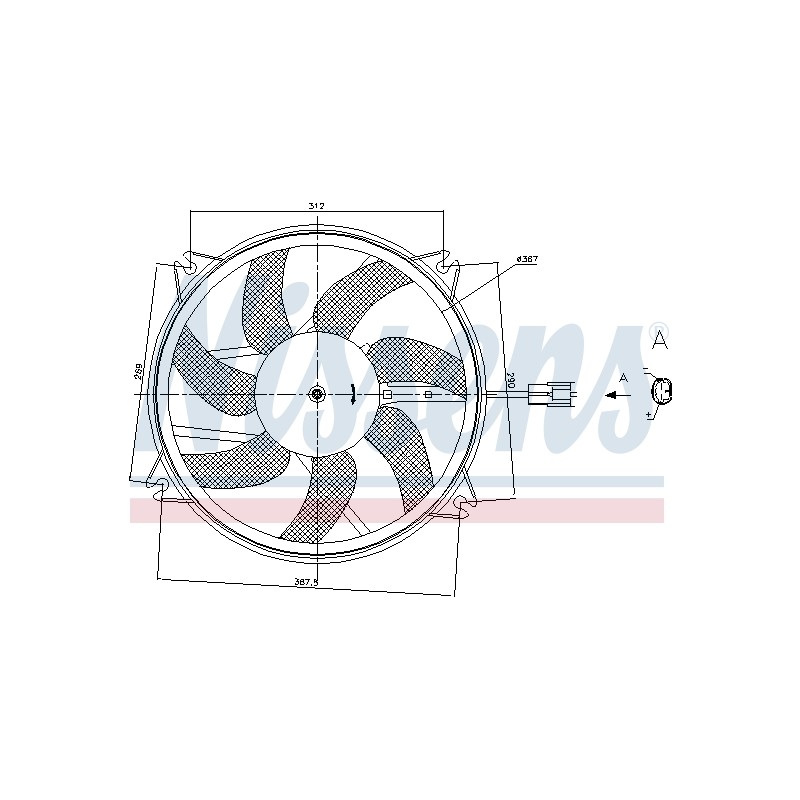Ventilateur De Refroidissement Du Moteur Pour Peugeot Citroën DS 1253.K4 1253K4