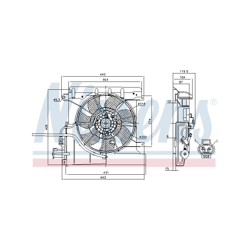 Ventilateur De Refroidissement Du Moteur Pour Peugeot Toyota Citroën 1253.G9
