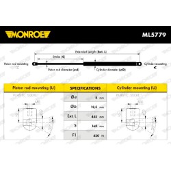 Vérin De Coffre Pour Fiat Sedici Suzuki SX4 71743352 8185079J00 71743353