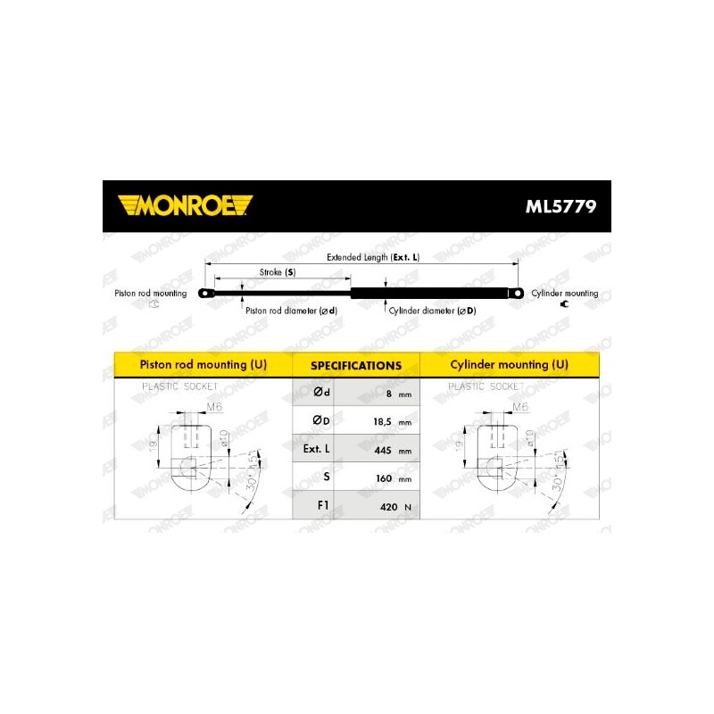 Vérin De Coffre Pour Fiat Sedici Suzuki SX4 71743352 8185079J00 71743353