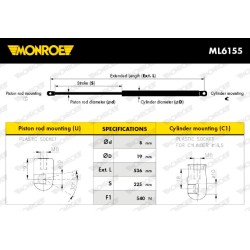 Vérin De Coffre Pour Audi A1 8X4827552