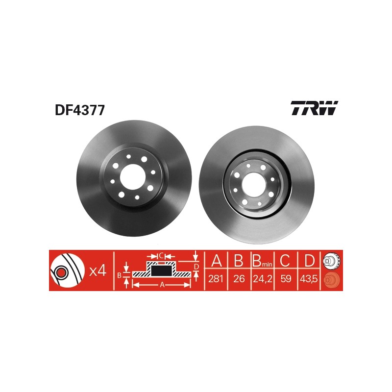 2 Disques De Frein Avant Pour Fiat Alfa Romeo Chrysler Lancia 46535086 71773403