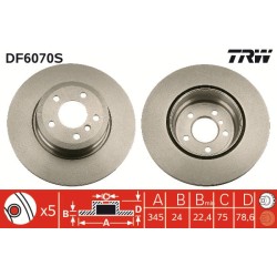 1 Disque de Frein Arrière Pour BMW X5 X6 34216771971 34216793246 6771971