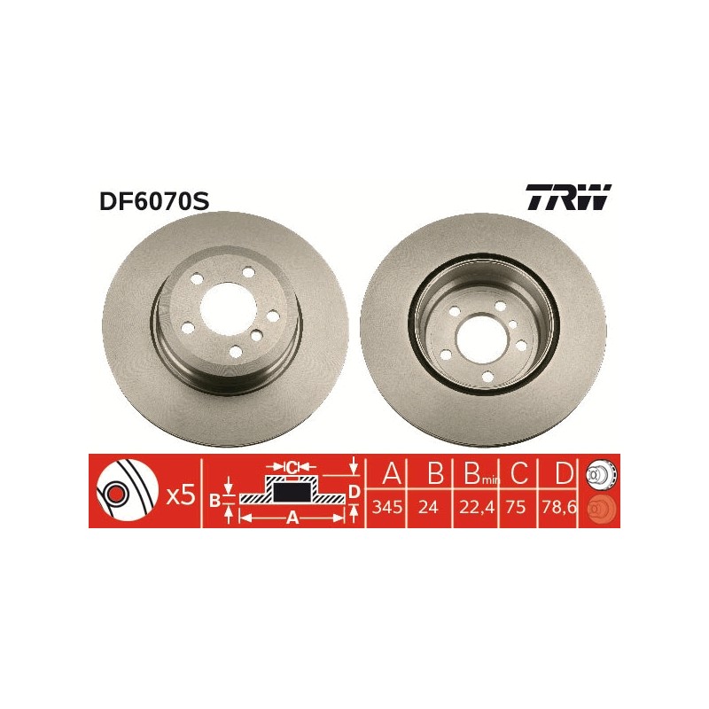 1 Disque de Frein Arrière Pour BMW X5 X6 34216771971 34216793246 6771971