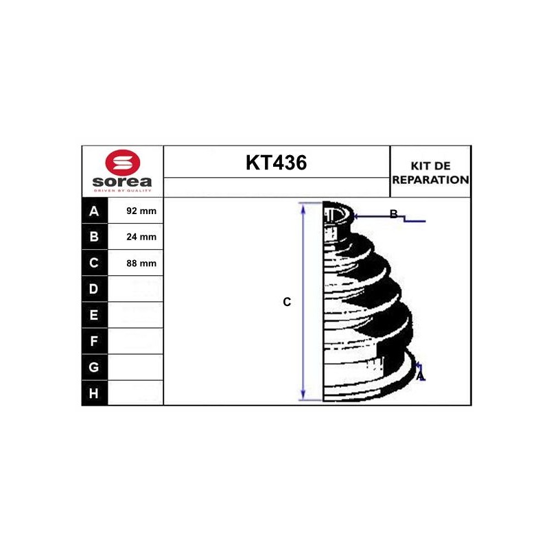 Kit Soufflet De Cardan Pour Renault VW Audi 80 A1 A3 Seat 7701036822 1J0407285A