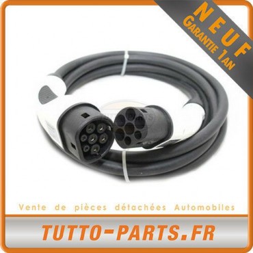 Câble Wallbox Borne Recharge Voiture électrique Type 2 - 5 mètres 16A
