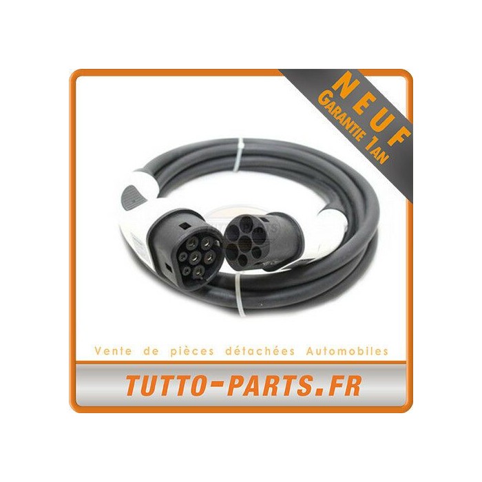 Câble Wallbox Borne Recharge Voiture électrique Type 2 - 5 mètres 16A